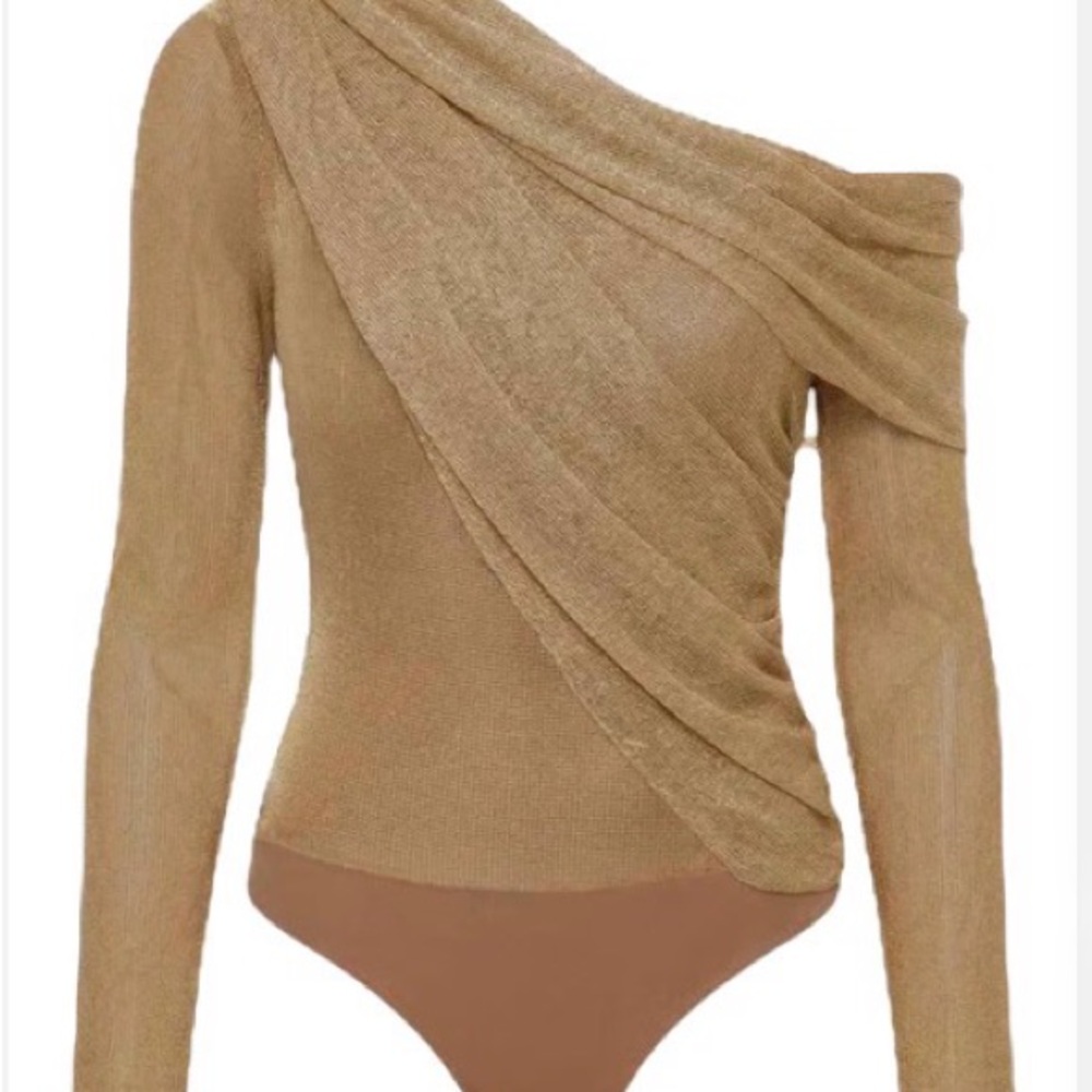 JLUXLABEL Metallic Gold Top